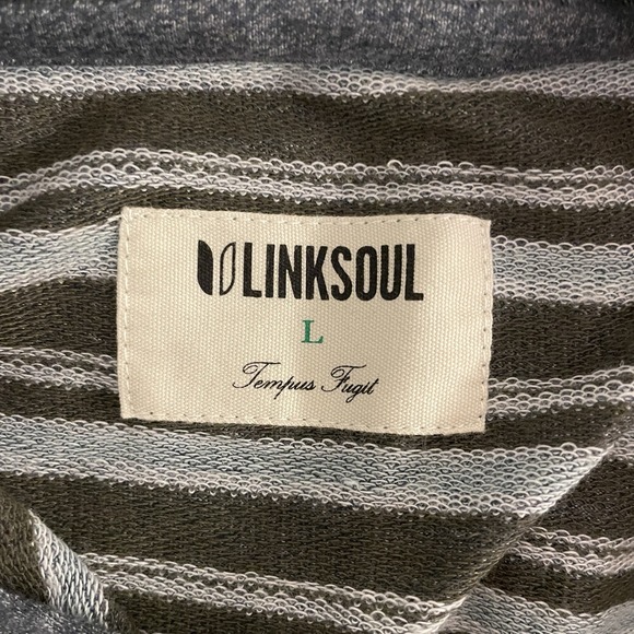 Linksoul Shirt Mens Large Grey Reverse Ink Dye Pullover Hoodie - Picture 5 of 6